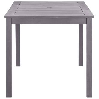 Berkfield Home Garden Table Grey Wash 140x80x74 cm Solid Acacia Wood | Size: 140 x 80 x 74 cm