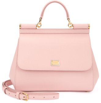 Dolce & Gabbana Womens Mini Handbag Calfskin Dauphine Pink Viscose Handbags Hand Bags