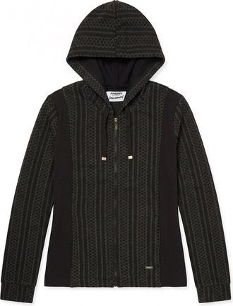 Freddy Felpa con cappuccio e full zip in trama geometrica