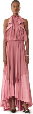 Lanvin Pleated Dress In Charmeuse And Cotton in Pink at Nordstrom, Size 40 Eu