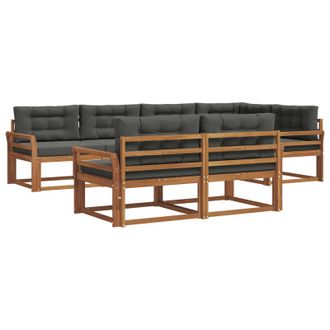 vidaXL Conjunto De Sof&aacute;s De Exterior 7 Pcs Natural Y Antracita Vidaxl