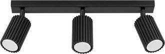 Sollux Lighting Design Deckenlampe Karbon 3-Flammig (linear), Schwarz