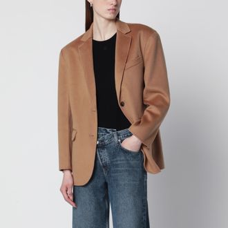 Anine Bing Quinn blazer in wool and cashmere, camel