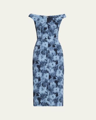 Michael Kors Off-Shoulder Column Midi Dress