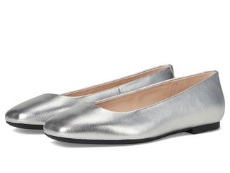 Ecco Margot Plain Ballerina Flat Womens Flat Shoes Pure Silver : EU 37 (US Womens 6-6.5) M, Leather