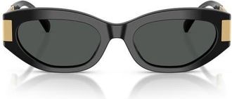 Versace 54mm Cat Eye Sunglasses in Black /Dark Grey at Nordstrom