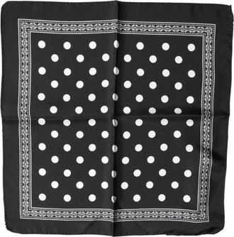 Dolce & Gabbana Polka Dot Vierkante Zakdoek Sjaal - Heren - Accessoires - Zwart - ONE Size - Accessoires