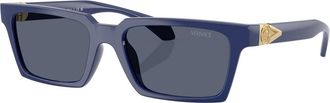 Versace Dark Grey Rectangular Mens Sunglasses VE4490U 545087 55