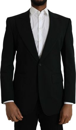 Dolce & Gabbana Mens Classic Fit Blazer Solid Black