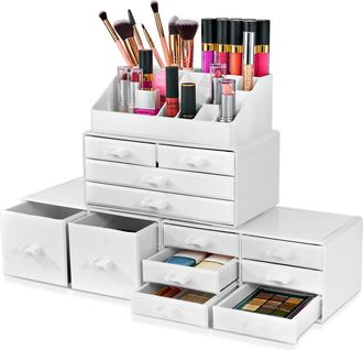 Sorbus Large 12-Drawer Makeup Organizer Case in White at Nordstrom Rack
