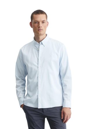 Marc O'Polo Langarmhemd MARC OPOLO, Herren, Gr. XL, N-Gr, blau (airblau), Obermaterial: 100% Baumwolle, regular fit normal, Manschette, Hemden Langarmhemd, regula
