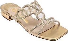 Lady Couture Fab Rhinestone Slide Flat in Gold at Nordstrom Rack, Size 11