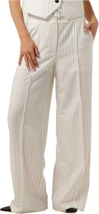 Co'Couture Pima Lange Broek - Dames - Wijde Broeken - Wit - S - Katoen - Broeken