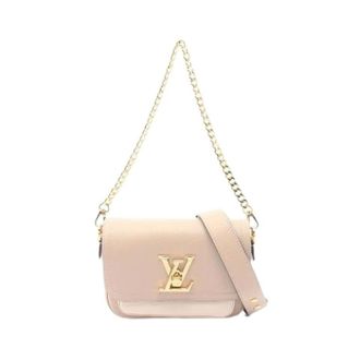 Louis Vuitton Pre-owned Lockme Tender Leather 2way Bag - Dames - Pre-owned - Beige - Maat: ONE Size Leer