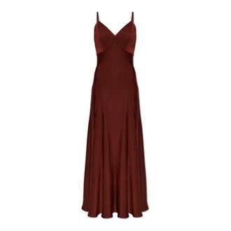 AllSaints Irina Maxi Slip Dress - Dames - Maxi kleedjes - Rood - 2XS - Polyester - Kleedjes