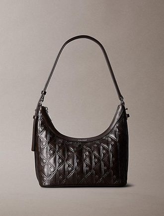 Calvin Klein Bolso De Hombro Peque&ntilde;o Con Logo De Emblema En Todo El Art&iacute;culo En Relieve