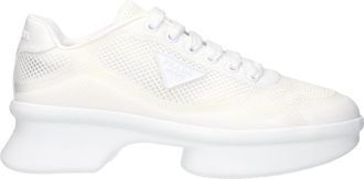 Prada White Fabric Athletic Womens Sneakers