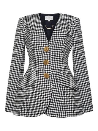 Cara Cara houndstooth single-breasted blazer - women - Wool/Polyester - 0 - White