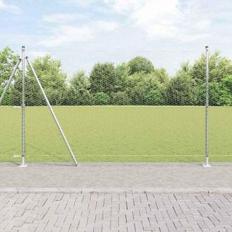 vidaXL Vidaxl - Reja Con Postes Plateado 1.5 X 25 M Acero Recubierto De Pvc