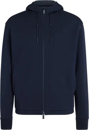 Ermenegildo Zegna High Performance wool-cotton hoodie - men - Wool/Polyamide/Cotton/Polyester - L - Blue