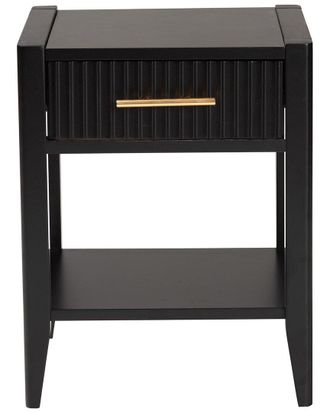 Baxton Studio Primrose Mid-Century Fluted Wood 1-Drawer Nightstand