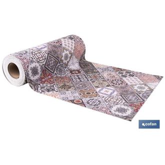 cofan Cofan - Rollo De Alfombra Vin&iacute;lica Semirr&iacute;gida (20 Metros) De 52cm De Ancho Con Dise&ntilde;o Geom&eacute;trico