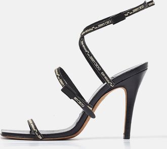 Jimmy Choo London X Off-White Black Leather Jane Sandals