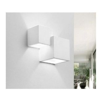 Trade Shop Trade Shop Traesio - Trade Shop - Applique In Gesso Moderno 2 Cubi a Doppia Emissione Luce Contemporanea G9 Gs-e74