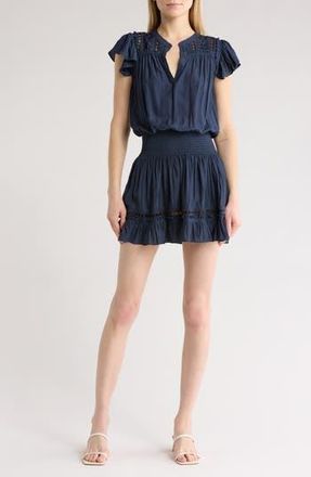 Ramy Brook Marbelis Embroidered Tiered Dress in Navy at Nordstrom Rack, Size Large