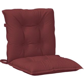 vidaXL Cojines Para Silla Respaldo Bajo 4 Ud Tela Rojo Tinto Melange Vidaxl