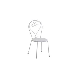 Vacchetti Silla Asiento De Jard&iacute;n Blanco 41x48 Cm H 90 Cm En Metal Mod. New Old