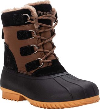 Prop&eacute;t Propet Ingrid Pinecone Black Faux Fur Waterproof Winter Boots ZAP787