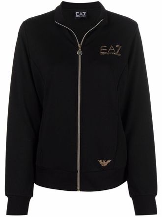 Emporio Armani Trainingsjack met logo van studs - Zwart