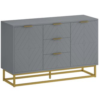 HOMCOM Aparador de sal&oacute;n 120x40x76 cm gris