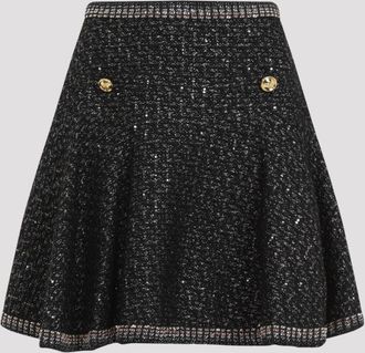 Giambattista Valli Black Cotton Boucle Mini Skirt