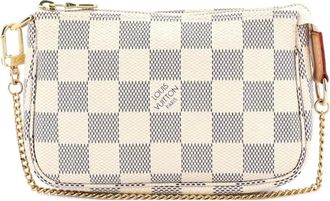 Louis Vuitton Pochette Accessoires Damier Mini clutch bag - women - Fabric - One Size - White