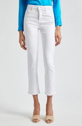 L'agence Tati High Waist Ankle Micro Bootcut Jeans in Blanc Coated at Nordstrom Rack, Size 27