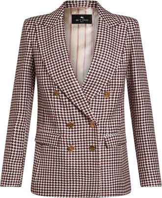 Etro houndstooth-pattern double-breasted jacket - women - Acetate/Wool/Viscose/Viscose - 38 - White