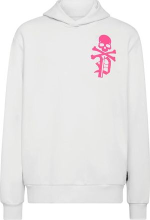 Philipp Plein Gothic Plein Hooded Sweatshirt - Heren - Hoodies - Wit - S - Katoen - Hoodies & sweatvesten