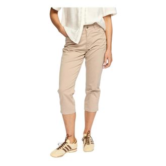 2-Biz Cropped Broeken - Dames - Vrijetijds broeken - Beige - M - Leer - Broeken