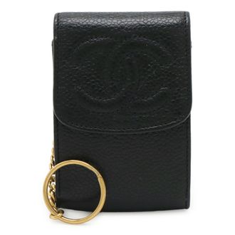 Chanel Black Grained Calfskin Pouch (Pre-Owned)