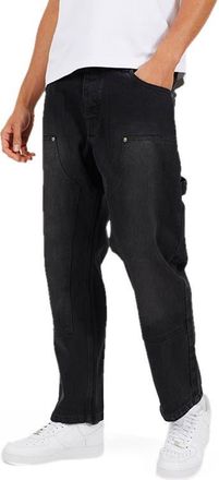 Brave Soul Carpenter Loose Fit Denim Jean in Charcoal at Nordstrom, Size 34 Uk
