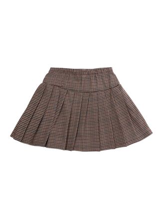 Nan&aacute;n Girls Kilt Skirt Pied De Poule Brown Polyester