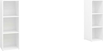 vidaXL Vidaxl - Muebles De Sal&oacute;n 2 Piezas Madera Ingenier&iacute;a Blanco 107x35x37 Cm