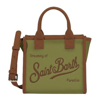 MC2 Saint Barth Handbags, female, Green, Size: ONE SIZE Mini Leather Hand Bag With Shoulder Strap