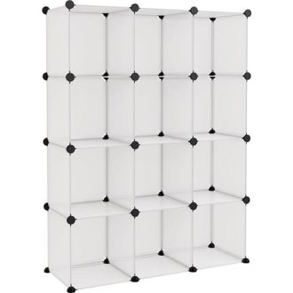 vidaXL Vidaxl - Estantería de cubos con 12 compartimentos pp transparente