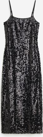 H&M Slipkleid mit Pailletten - Schwarz