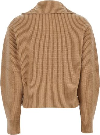 Max Mara Womens Beige Wool And Cashmere Blend Turtleneck Sweater Tops Top