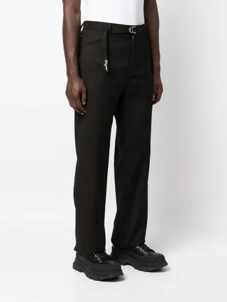 Ferragamo Straight-Leg Belted Trousers - Black