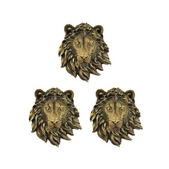 OEM Decoraci&oacute;n De Pared De 3 Piezas Con Cabeza De Animal: Estatua De Le&oacute;n Para Decoraci&oacute;n De Pared, Decoraci&oacute;n Creativa Para El Hogar
